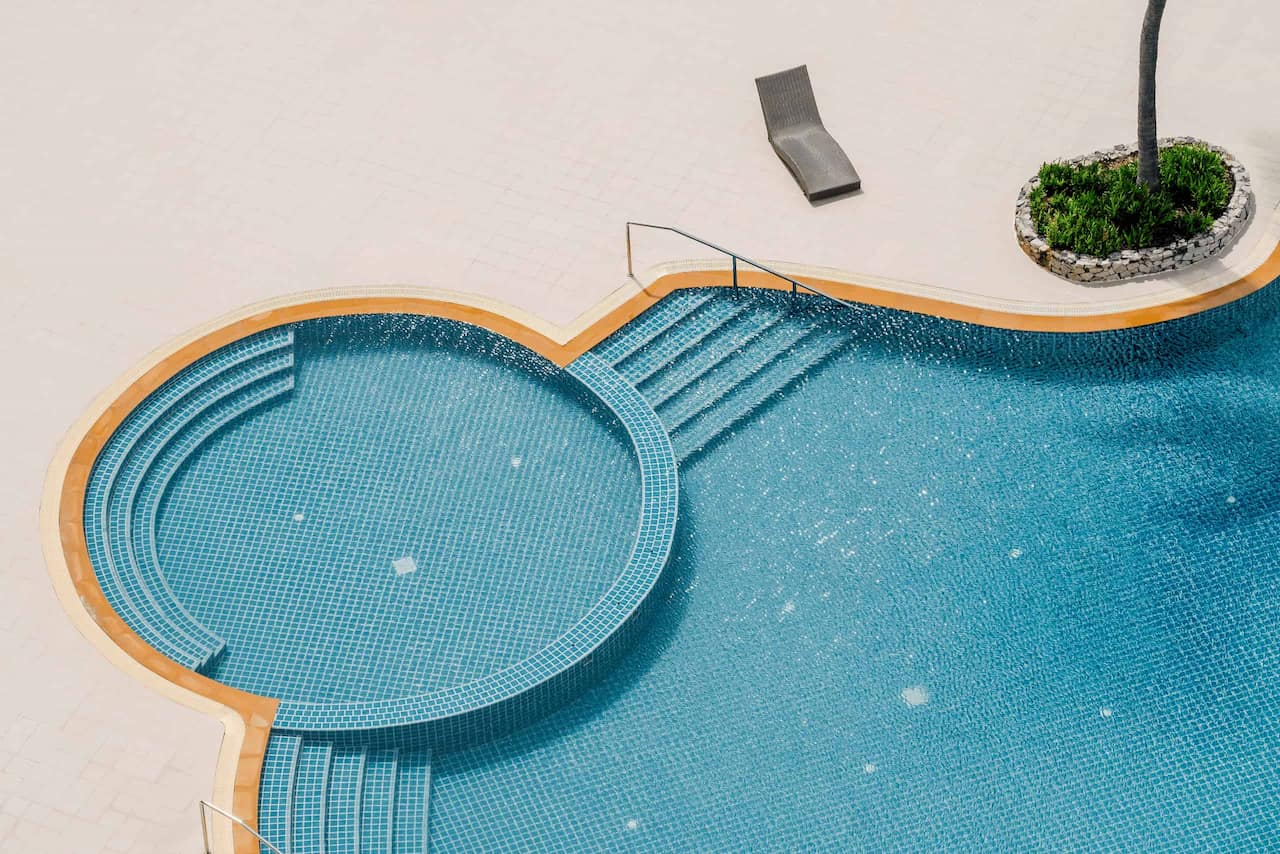 Top view of a swimming pool
